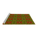 Sideview of Machine Washable Transitional Dark Yellow Green Rug, wshpat2938yw