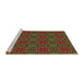 Sideview of Machine Washable Transitional Hazel Green Rug, wshpat2939brn