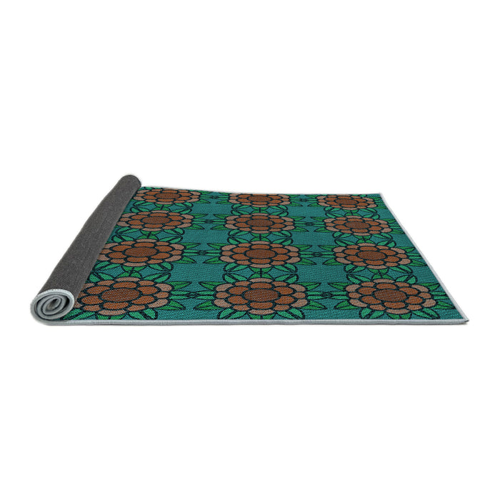 Thickness of Patterned Earth Green Rug, pat2939lblu