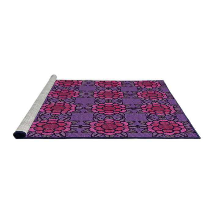 Sideview of Machine Washable Transitional Dark Orchid Purple Rug, wshpat2939pur
