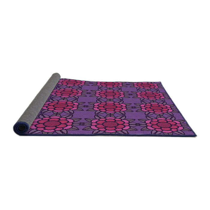 Thickness of Patterned Dark Orchid Purple Rug, pat2939pur