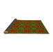 Thickness of Patterned Olive Green Rug, pat2939yw