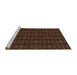 Sideview of Machine Washable Transitional Saddle Brown Rug, wshpat294brn