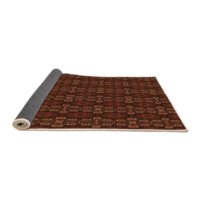 Thickness of Patterned Mahogany Brown Rug, pat294org