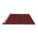 Sideview of Machine Washable Transitional Maroon Red Rug, wshpat294rd