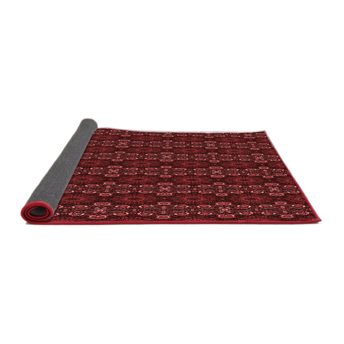 Thickness of Patterned Maroon Red Rug, pat294rd