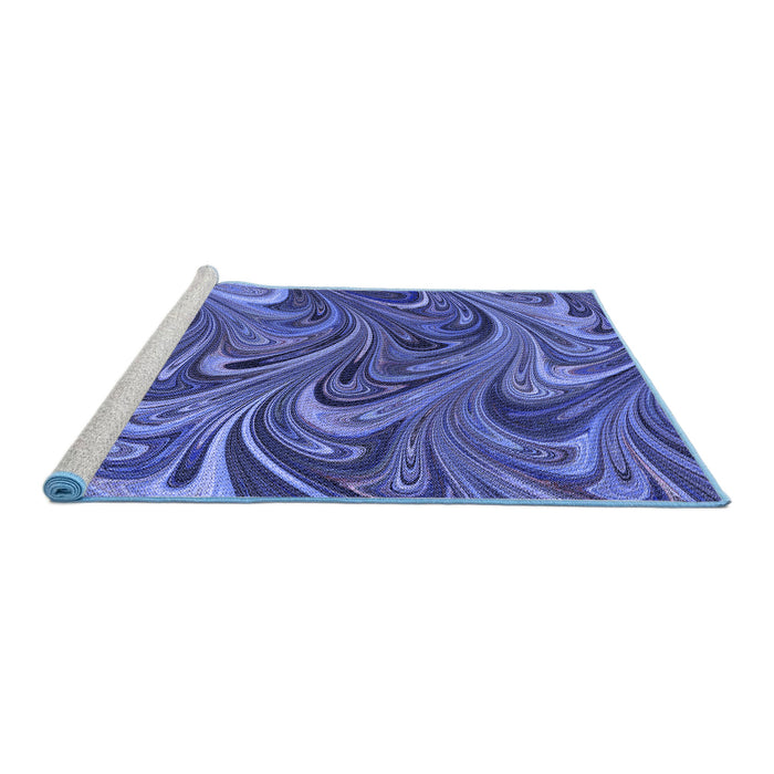 Sideview of Machine Washable Transitional Light Slate Blue Rug, wshpat2940blu