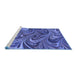 Sideview of Machine Washable Transitional Light Slate Blue Rug, wshpat2940blu