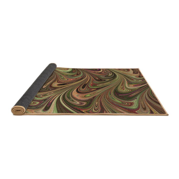 Thickness of Patterned Red Brown Rug, pat2940brn