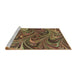 Sideview of Machine Washable Transitional Red Brown Rug, wshpat2940brn