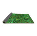 Thickness of Patterned Deep Emerald Green Rug, pat2940grn