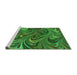 Sideview of Machine Washable Transitional Deep Emerald Green Rug, wshpat2940grn