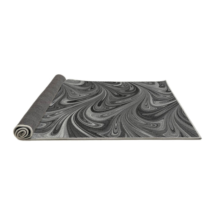 Thickness of Patterned Black Rug, pat2940gry