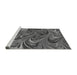 Sideview of Machine Washable Transitional Black Rug, wshpat2940gry