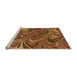 Sideview of Machine Washable Transitional Tomato Red Rug, wshpat2940org