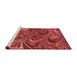 Sideview of Machine Washable Transitional Orange Rug, wshpat2940rd