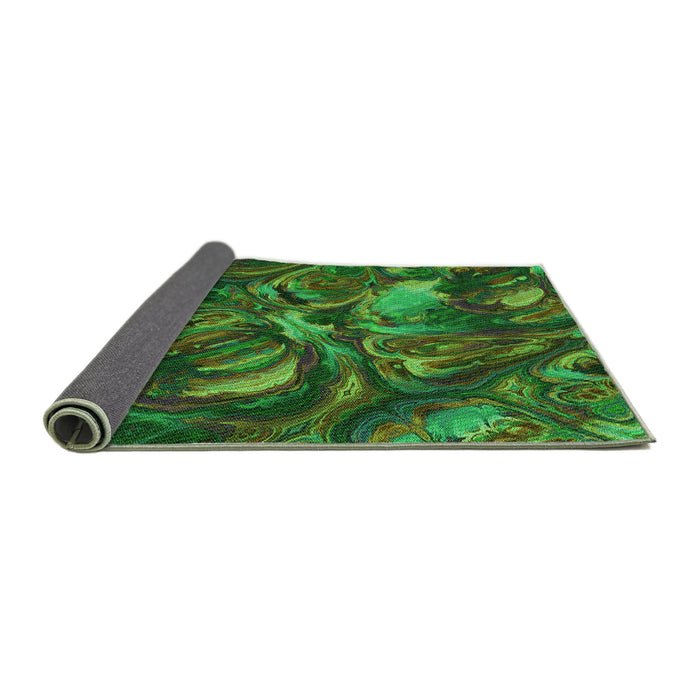 Thickness of Patterned Dark Forest Green Rug, pat2941grn