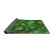 Thickness of Patterned Dark Forest Green Rug, pat2941grn