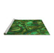 Sideview of Machine Washable Transitional Dark Forest Green Rug, wshpat2941grn