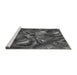 Sideview of Machine Washable Transitional Dark Gray Black Rug, wshpat2941gry