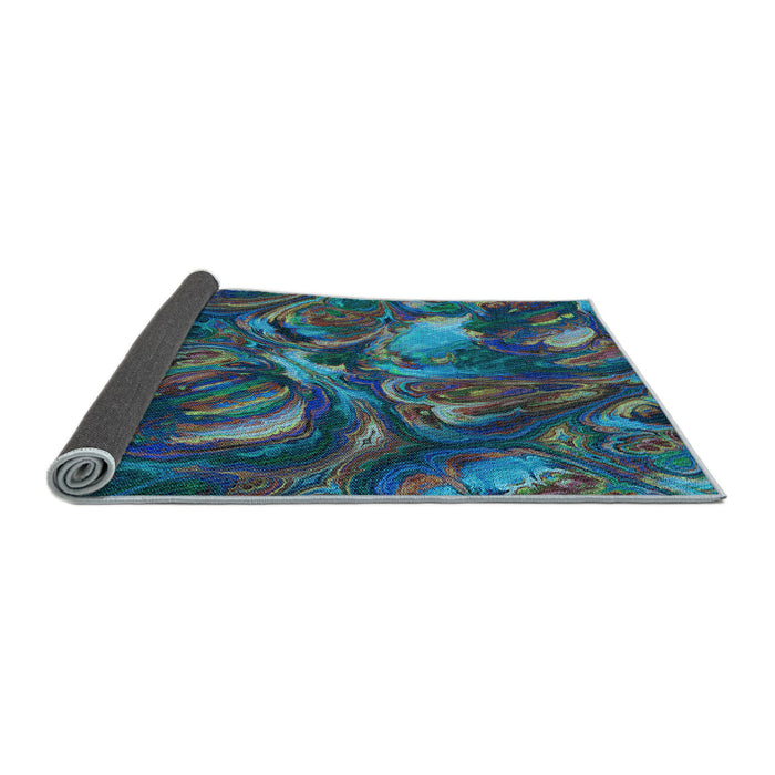 Thickness of Patterned Blue Rug, pat2941lblu
