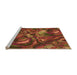 Sideview of Machine Washable Transitional Tomato Red Rug, wshpat2941org