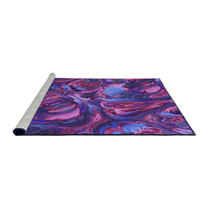 Sideview of Machine Washable Transitional Dark Magenta Purple Rug, wshpat2941pur
