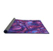 Thickness of Patterned Dark Magenta Purple Rug, pat2941pur