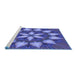 Sideview of Machine Washable Transitional Light Slate Blue Rug, wshpat2942blu