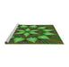 Sideview of Machine Washable Transitional Army Green Rug, wshpat2942grn