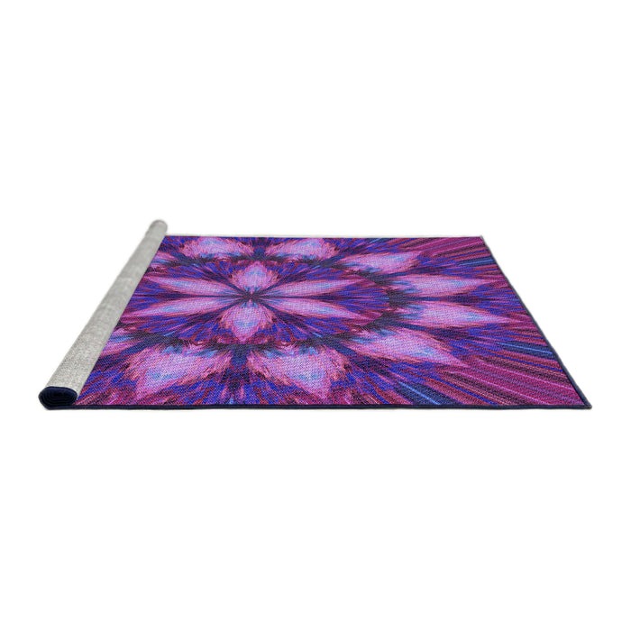Sideview of Machine Washable Transitional Dark Magenta Purple Rug, wshpat2942pur