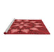 Sideview of Machine Washable Transitional Red Rug, wshpat2942rd