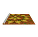 Sideview of Machine Washable Transitional Caramel Brown Rug, wshpat2942yw