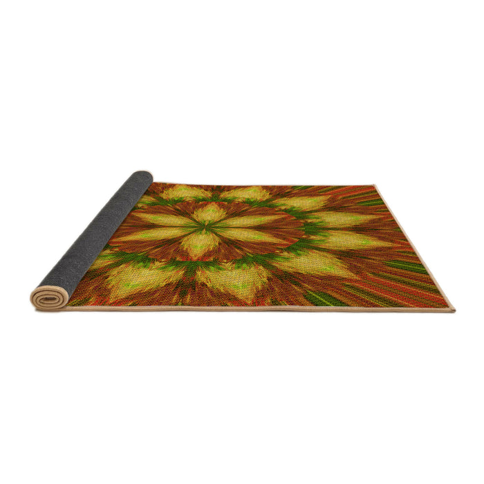 Thickness of Patterned Caramel Brown Rug, pat2942yw