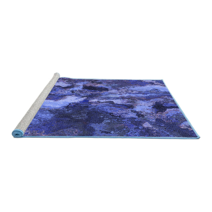 Sideview of Machine Washable Transitional Light Slate Blue Rug, wshpat2943blu