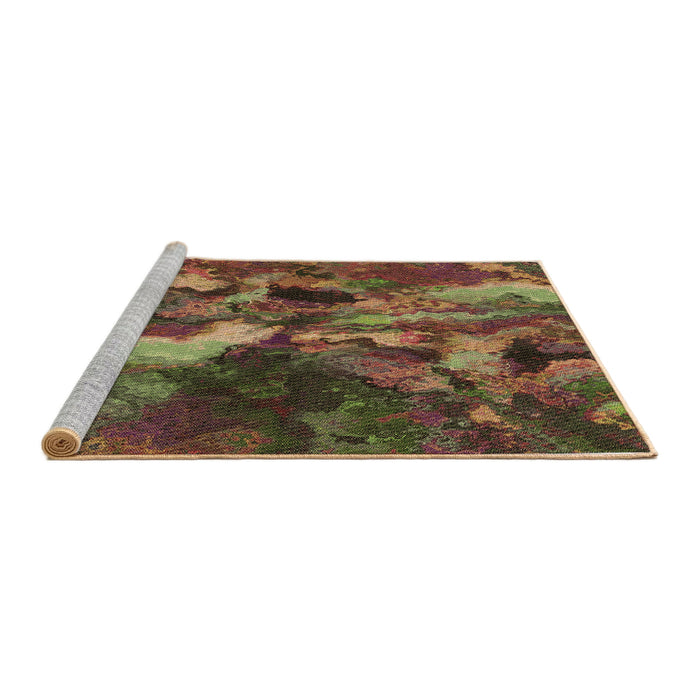 Sideview of Machine Washable Transitional Red Brown Rug, wshpat2943brn