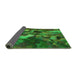 Thickness of Patterned Dark Forest Green Rug, pat2943grn