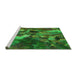 Sideview of Machine Washable Transitional Dark Forest Green Rug, wshpat2943grn