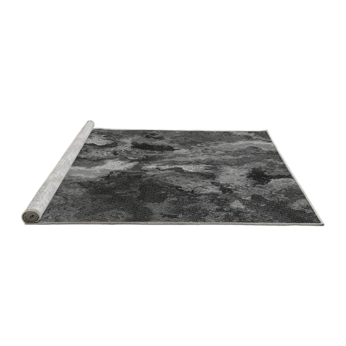 Sideview of Machine Washable Transitional Gray Rug, wshpat2943gry