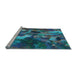 Sideview of Machine Washable Transitional Blue Rug, wshpat2943lblu