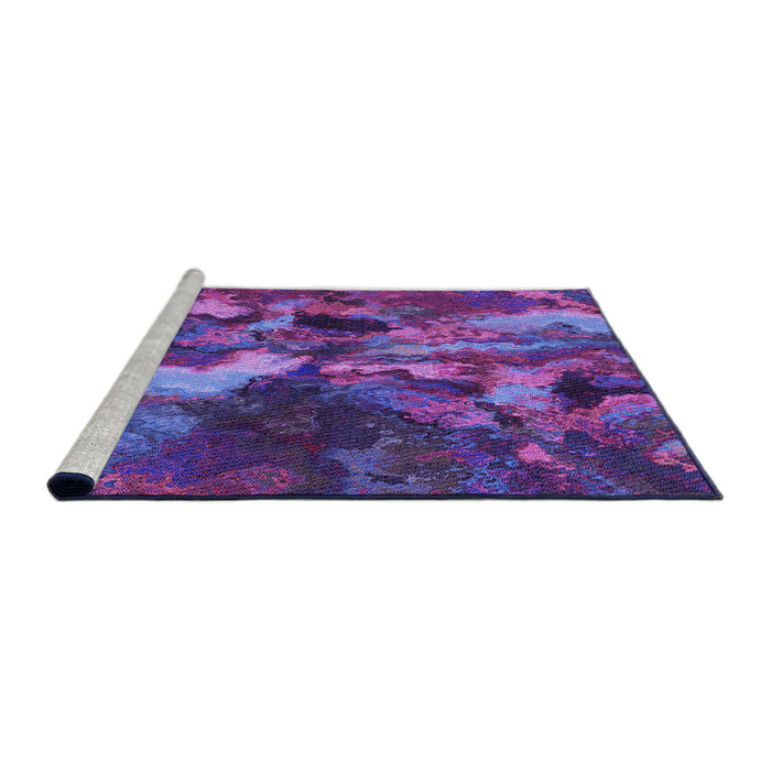 Sideview of Machine Washable Transitional Medium Slate Blue Rug, wshpat2943pur