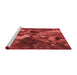 Sideview of Machine Washable Transitional Red Rug, wshpat2943rd