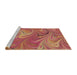 Sideview of Machine Washable Transitional Crimson Red Rug, wshpat2944brn