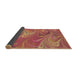 Thickness of Patterned Crimson Red Rug, pat2944brn