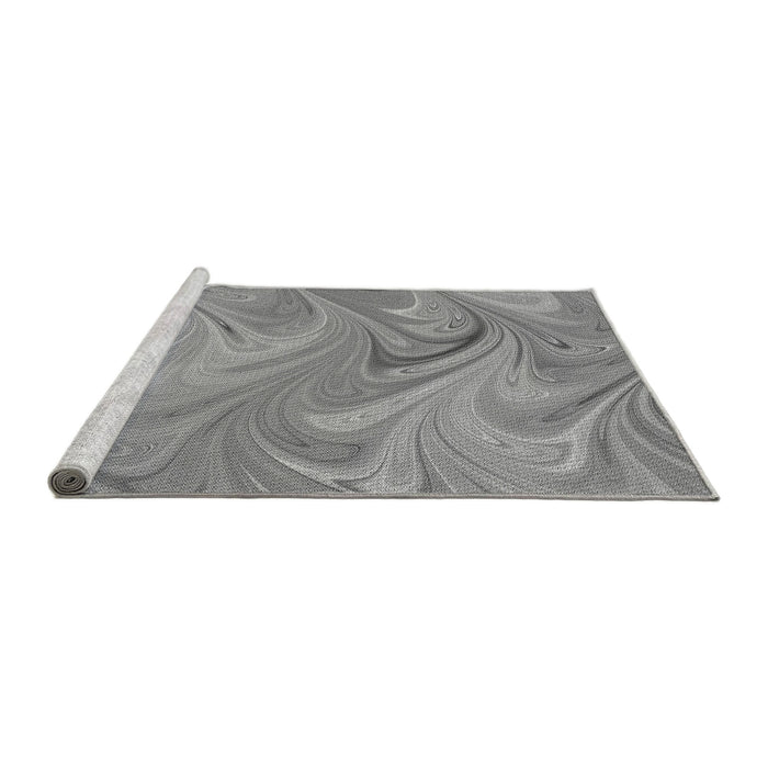 Sideview of Machine Washable Transitional Silver Gray Rug, wshpat2944gry