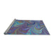 Sideview of Machine Washable Transitional Koi Blue Rug, wshpat2944lblu