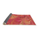 Thickness of Patterned Bright Orange Rug, pat2944org