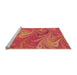 Sideview of Machine Washable Transitional Bright Orange Rug, wshpat2944org