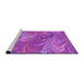 Sideview of Machine Washable Transitional Fuchsia Magenta Purple Rug, wshpat2944pur