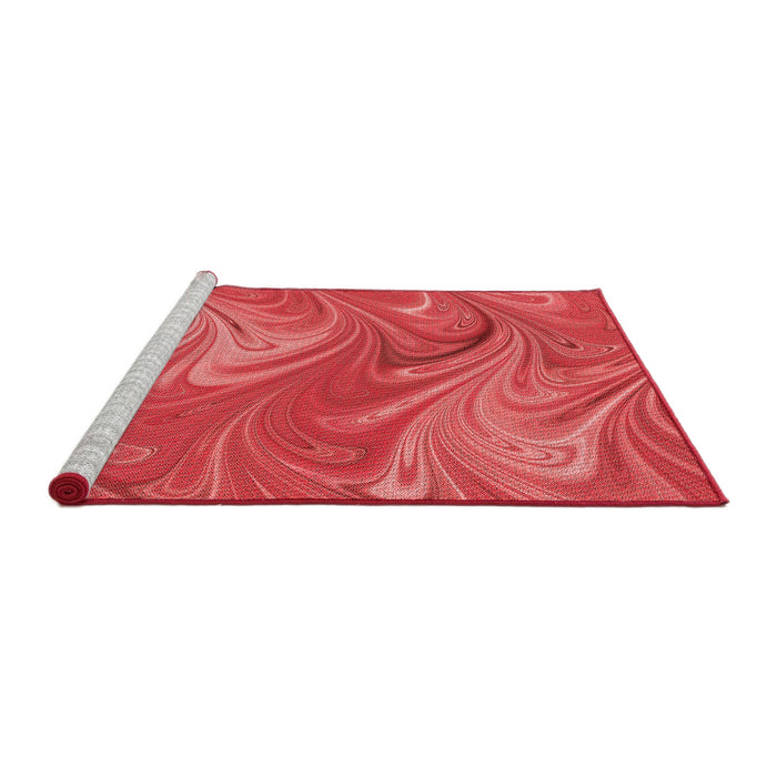 Sideview of Machine Washable Transitional Red Rug, wshpat2944rd